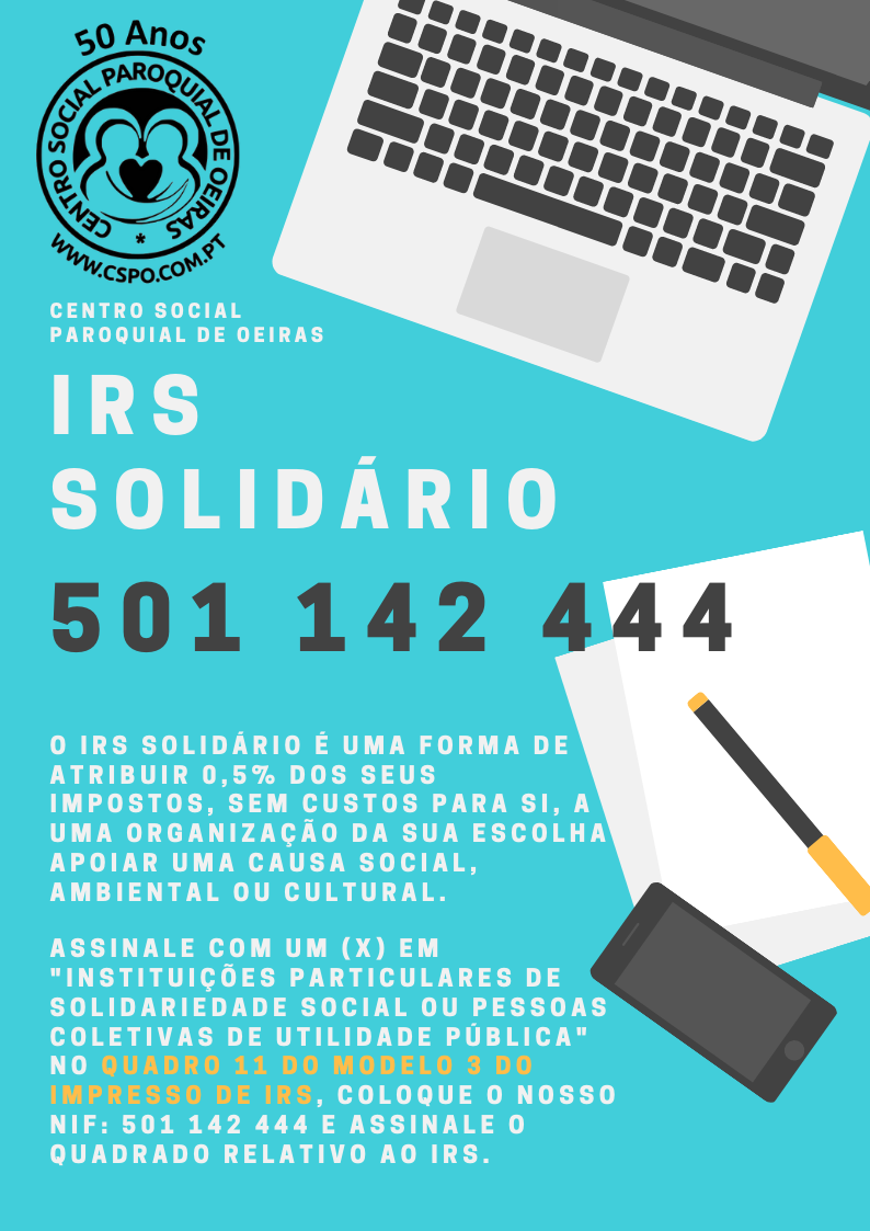 Ajude com 0,5% do seu IRS o Centro Social Paroquial de Oeiras